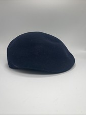 Vintage Royal Ascot 100% Wool Newsboy Cap Cabbie Hat Mens X-Large Blue USA Made