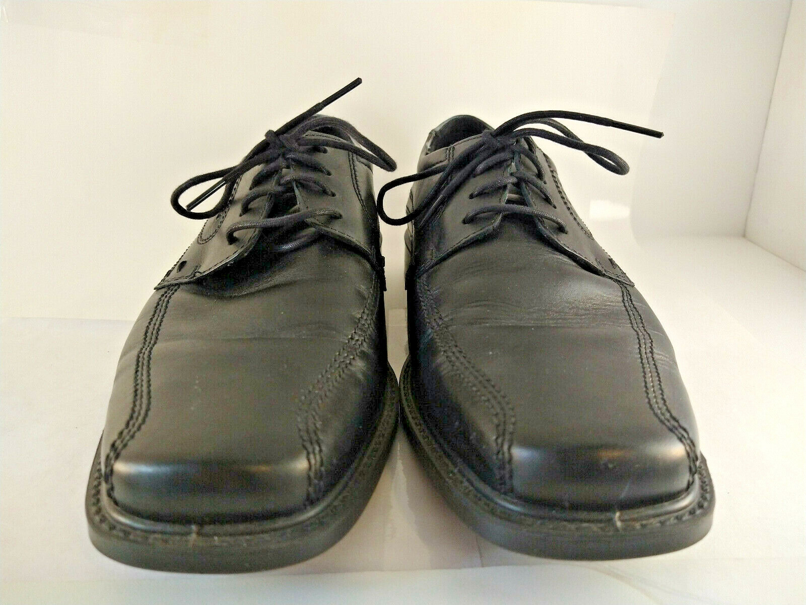 Mens Ecco Shock Point Black Leather Dress Shoes Size … Gem