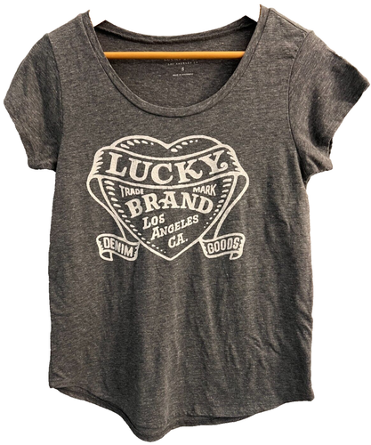 Lucky Brand Los Angeles Gray Graphic Logo T-Shirt Womens S