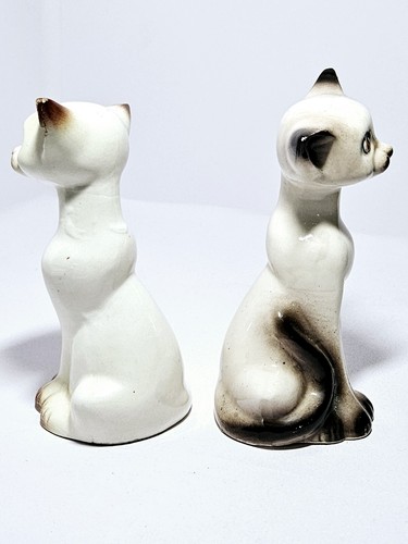 Vintage Japanese Siamese Kitty Cats Porcelain Figurines (Pair) 5"H MCM - Picture 5 of 15