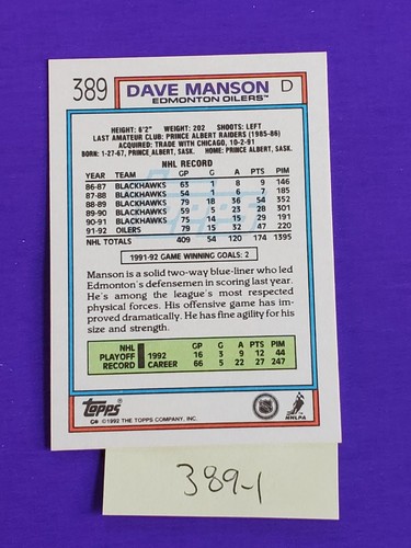 1992-93 TOPPS HOCKEY TRADING CARDS 261-390 YOU PICK 50% OFF 2+ - Picture 409 of 415