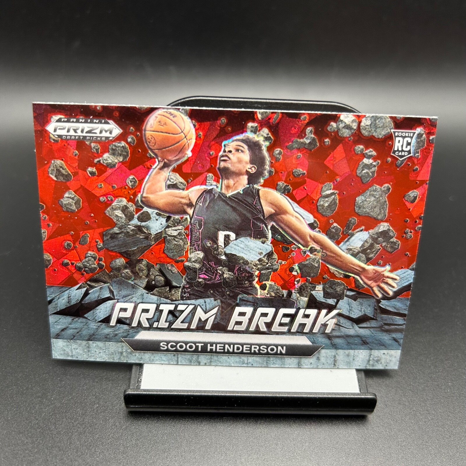 2023 Prizm Draft Picks #20 Scoot Henderson Prizm Break Red Ice Trail Blazers