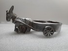 Vintage Metal Donkey & Cart Holder Salt& Pepper Lipstick Silver Tone Japan As Is — photo 1
