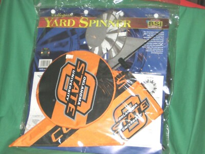 #1938  - OKLAHOMA STATE UNIVERSITY COWBOYS  COLORFUL YARD SPINNER - WHIRLEY