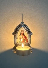 Candle Holder Sacred Heart of Jesus 