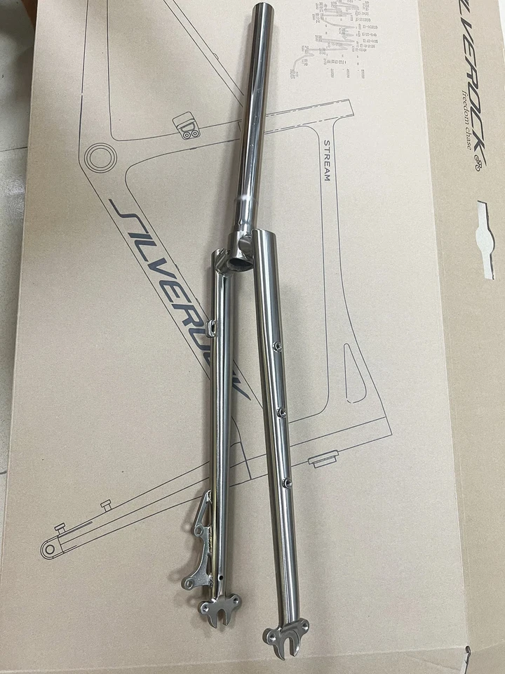 Steel Forks Road Gravel Bike 700C 29er Disc Brake Offset 45mm Chrome Fork - Image 2 of 4