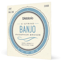 Ball End D'Addario EJ69B 5-String Banjo Strings Phosphor Bronze Light 9-20
