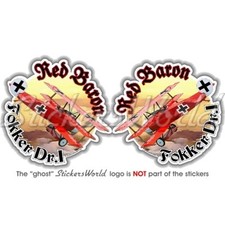 FOKKER Dr.I Triplane RED BARON Manfred von Richthofen WWI German Ace Stickers x2