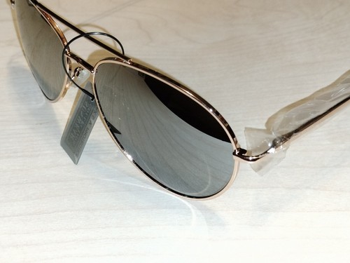 GAFAS DE SOL ESTILO AVIADOR espejo de humo de diseño marcos dorados para hombre mujer nuevas - Imagen 2 de 4