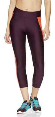 Under Armour Heat Gear Capri High Waisted spandex Leggings S Burgundy Orange