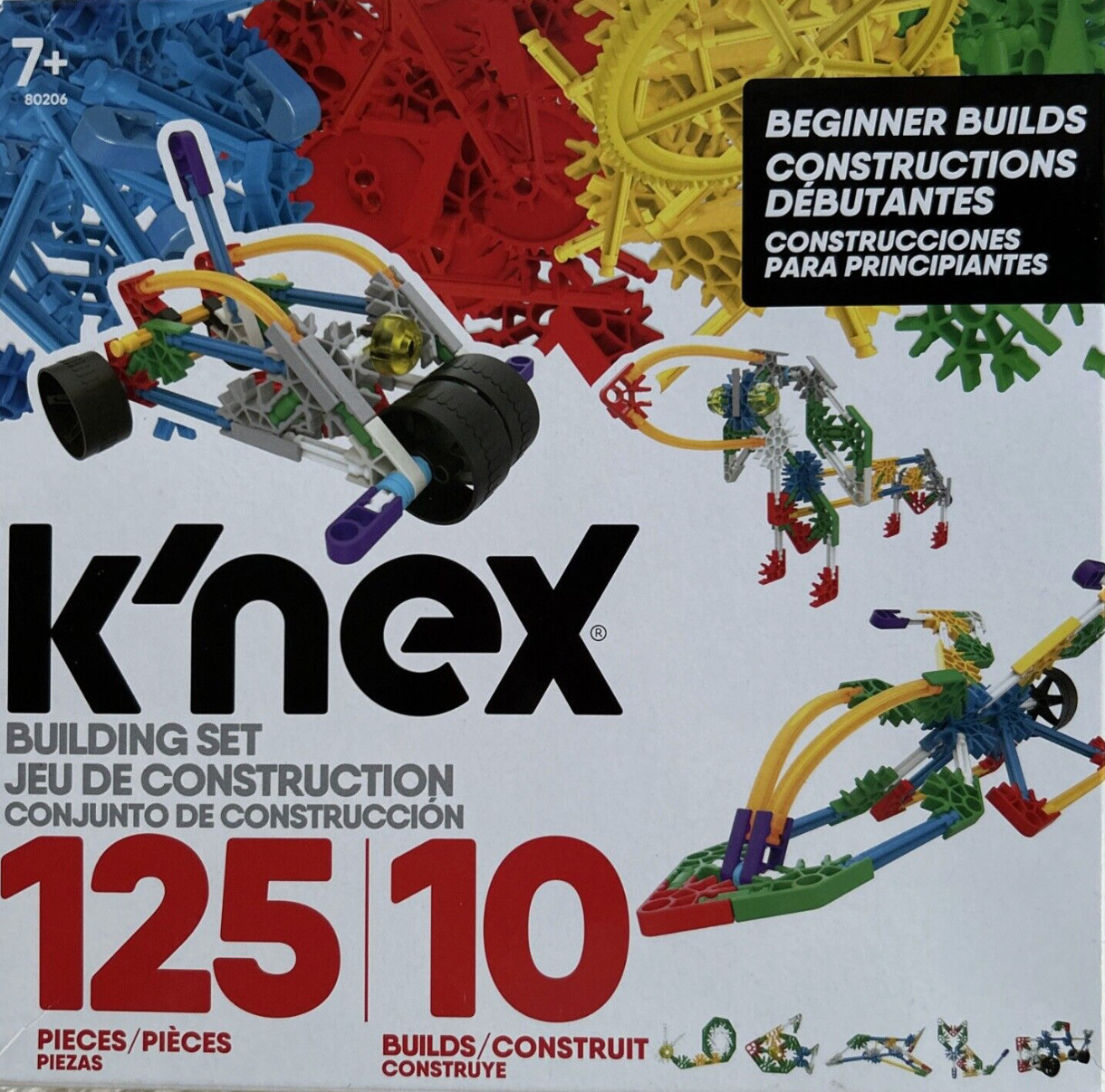 K'NEX Classics 125 Pc 10 Model Beginner Builds Building Set Children's STEM New