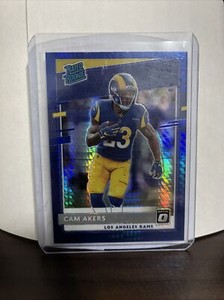 2020 Panini Optic Cam Akers Blue Hyper Prizm Rated Rookies RC 175