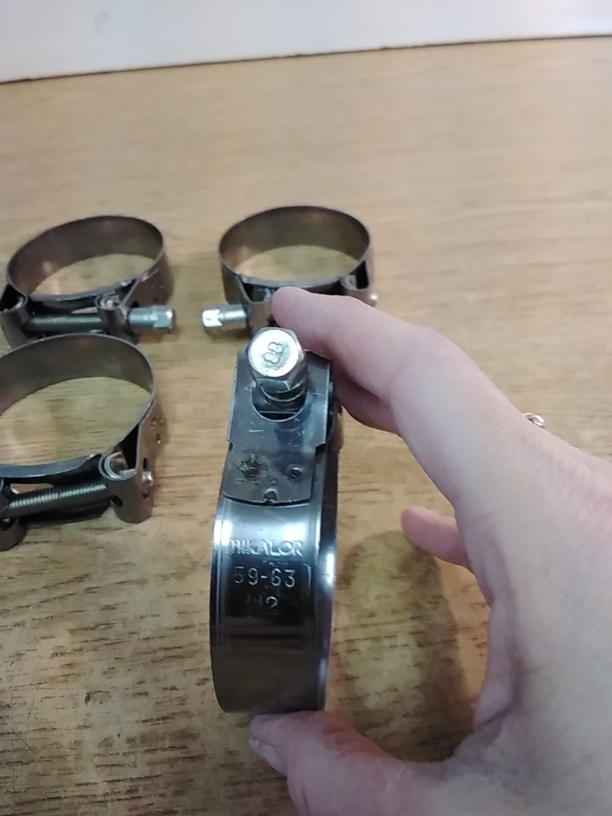 Lot Of 4 Mikalor 59-63mm Supra W2 Clamp 2.25" Stainless Steel