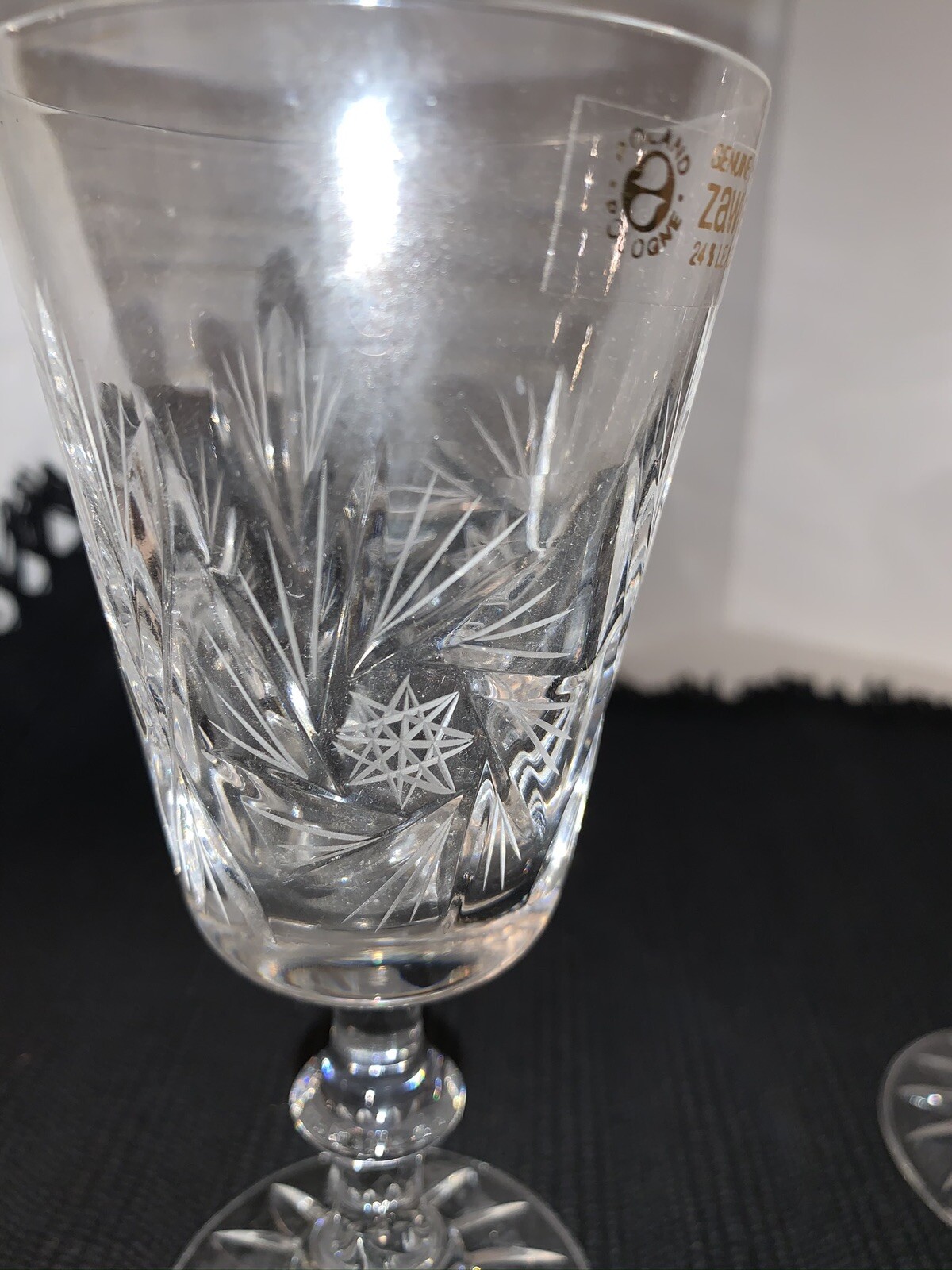 3 ZAWIERCIE Hand Cut 24 Leaded Crystal Wine Glasses Made in Poland eBay