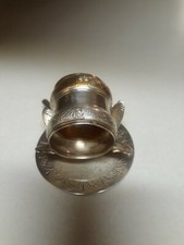 MERIDEN #209 SILVER PLATED  NAPKIN RING WITH BUTTERFLIES AND FAN - BEST OFFER!!!