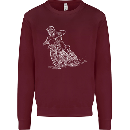 Motocross Bike Line Drawing Dirt bike MotoX Kids Sweatshirt Jumper - Picture 28 of 92