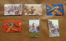 Lot Of 6 Western Cowboy Swap Cards Vintage C.M. Russell Artwork