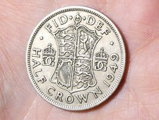 1949 British George VI Half Crown Coin #X13