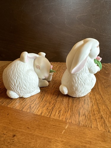 2003 DEPT 56 OSTERN glatte Kaninchen Menge 2 Bauernhoftiere EUC 2-1/2” & 3-1/4” - Bild 5 von 13