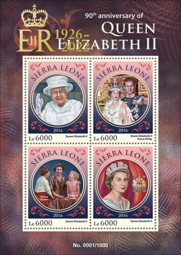 Sierra Leone 2022 MNH Royalty Stamps Queen Elizabeth II 1926-2022 OVPT 4v M/S - Picture 1 of 1