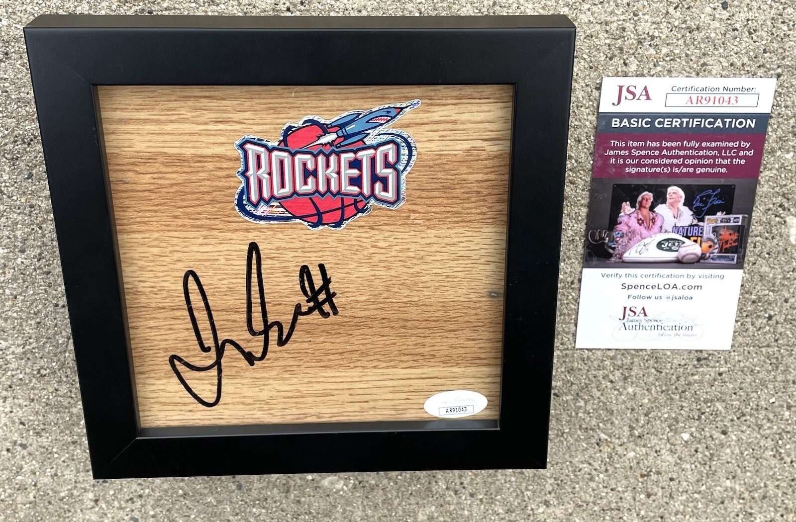 TARI EASON SIGNED & FRAMED Floor JSA COA Houston Rockets Basketball 