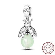 MULA 925 Sterling Silver Charm AAA CZ Starry Night Firefly fit Bracelet Necklace