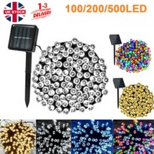 100/200/500 LED Solar Power Fairy Garden Lights String Outdoor Party Wedding UK