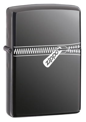 Zippo Windproof Black Ice Lighter With Zipper, 21088, New In Box