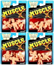 Mattel Super 7 M.U.S.C.L.E. WWE Wrestling 4 Pack Set of 12 2018 SDCC MUSCLE WWF