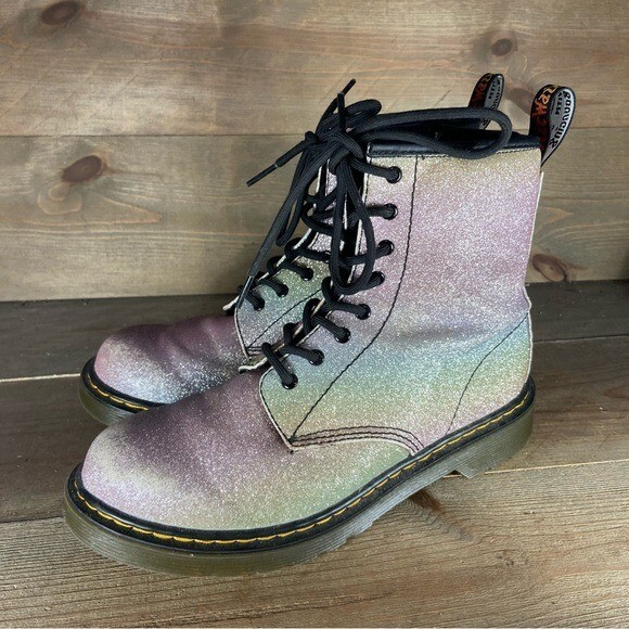 dr martens 1460 womens size shoes rainbow glitter multicolor