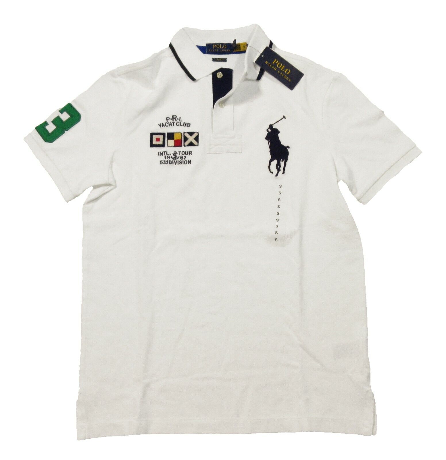 Maan Ventileren mijn Polo Ralph Lauren Men's White Yacht Club Big Pony Mesh Short Sleeve Polo  Shirt | eBay