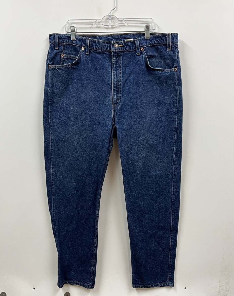 Vintage Levis 505 42x32 Blue Denim Orange Tab Dark Wash 90s Vintage Levis 505 42x32 Blue Denim Orange Tab Dark Wash 90s