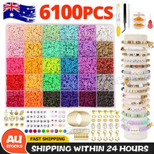 6100x Rainbow Clay Beads for Bracelet Making Flat Polymer Heishi Jewelry Making