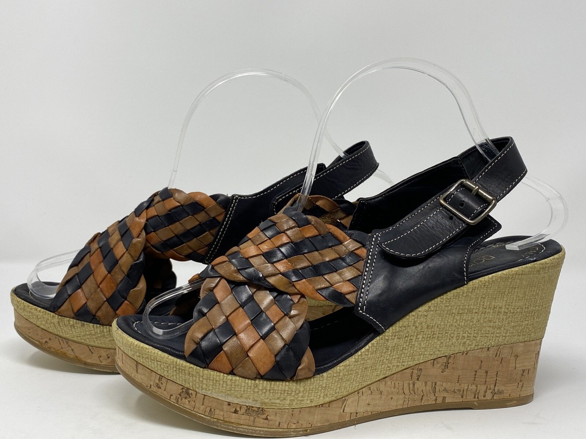 Sandales David Tate Napa Flex - Cuir Vert - Semelle Wedge - Taille 39 EU (US 8-8.5) - Occasion