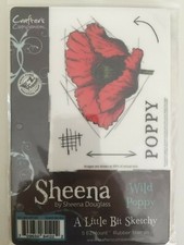 Sheena Douglass - A Little Bit Sketchy 5 EZ Mount Rubber Stamps Wild Poppy NEW