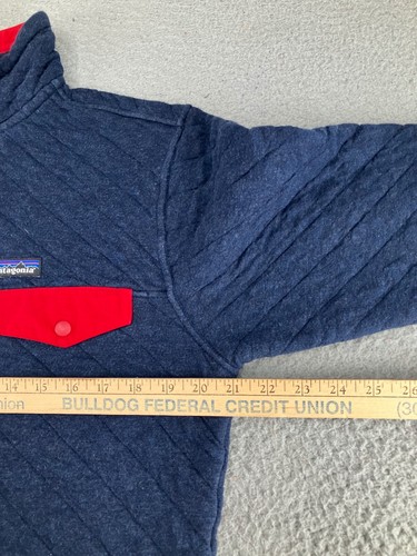 Patagonia Synchilla Sweatshirt Mens Small Blue Fleece Snap Pocket Lightweight - Picture 7 of 20