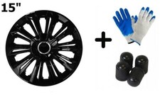 Radkappen Radzierblenden Radblenden 4x Stück Strong Black Lackiert  NRM 15" 3626