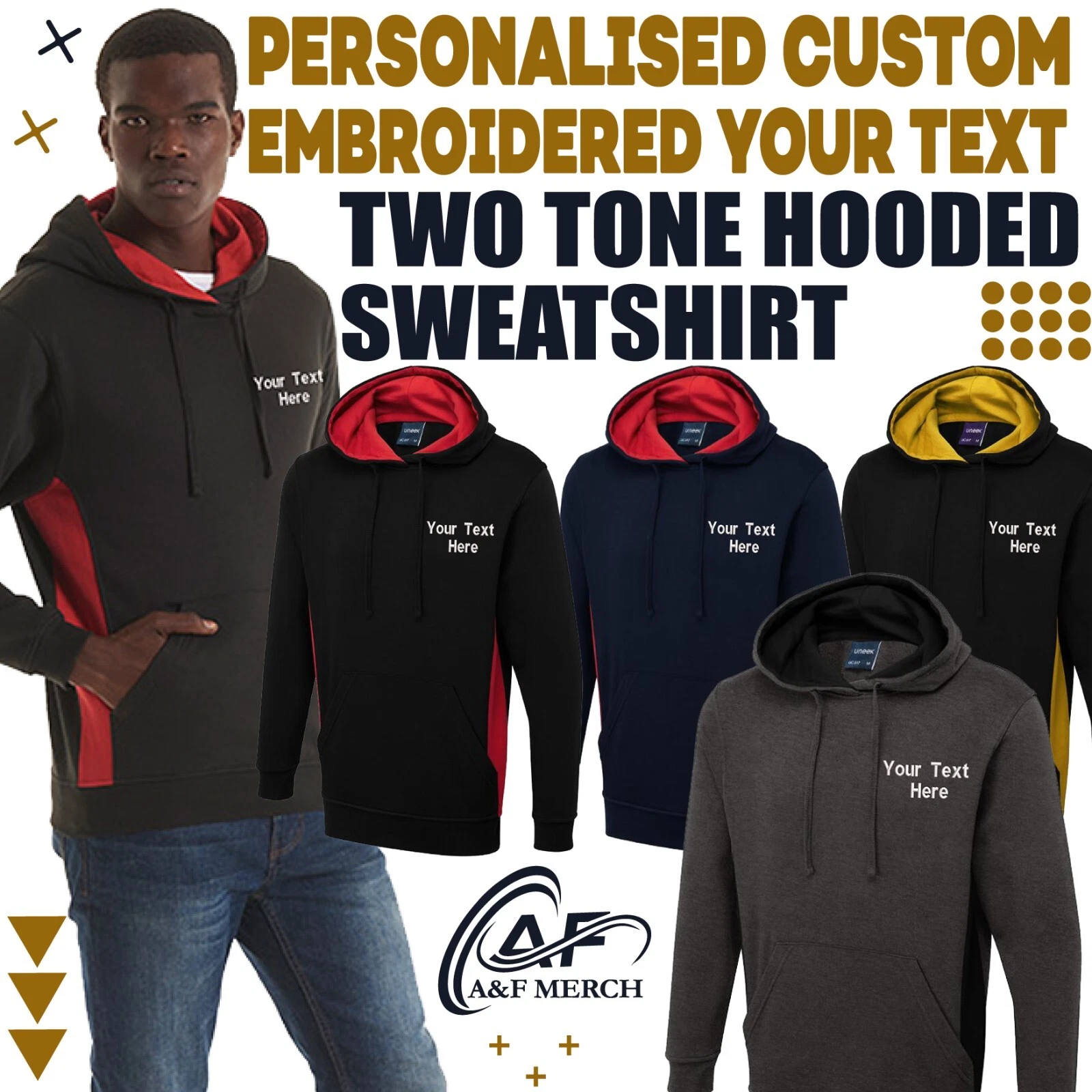 Personalised Custom Embroidered Deluxe Unisex Sweat Jacket Full Zip Sweatshirt