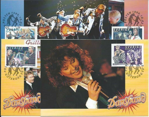 17676) SWEDEN 1999 FDC MAXI CARD(x4) Dance Bands - Music