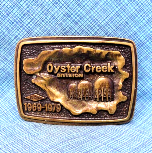 DOW Belt Buckle Oyster Creek Division 1969-1979 Freeport TX Vtg DAB Inc .NOX354 - Picture 2 of 9