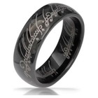 Mens Women Ring Lord of the Rings Elvian Tungsten Black Cheap