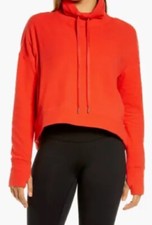 Sweaty Betty Harmonise Luxe Fleece sweatshirt Pentas Red Size L NWT