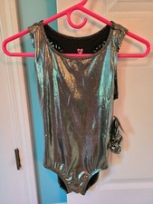 Justice Shimmer Mystique Floral Laser Cut Racerback Leotard Size 8