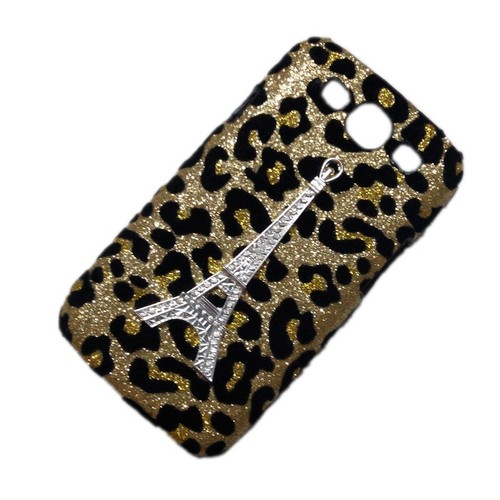 For Phones 3D Bling Luxury Leopard Diamond Rhinestone Tower Back Hard Cover - Picture 8 of 8