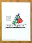 1999 Vintage Sprite Superhero Cut-Out Print Ad/Poster Official Coca Cola Art!