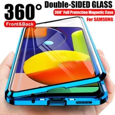 360° Magnetic Double Glass Case Cover For Samsung S25 Ultra S24 Plus S23 S22