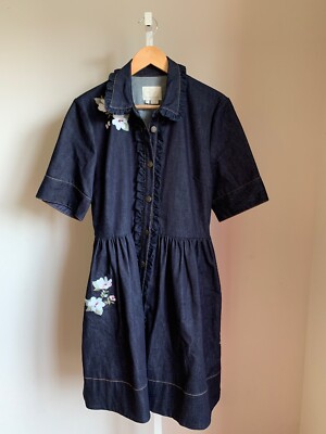 kate spade New York Embroidered Denim Shirtdress Dress Women's Size 4 - NWT  | eBay