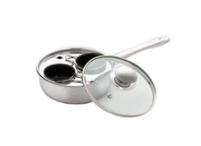 Excelsteel 18/10 Stainless Steel 2 Cup Egg Poacher, Non Stick Easy Use 