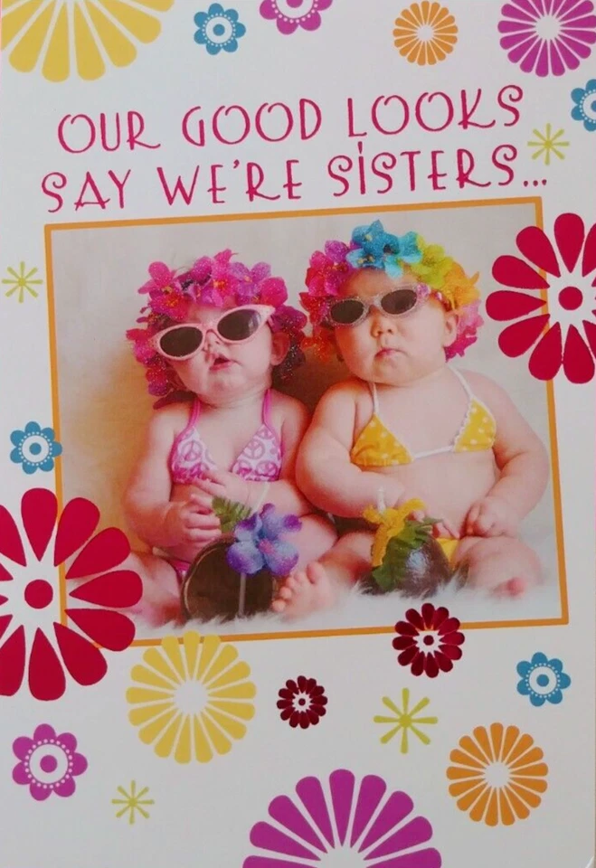 "Twinning Good Looks", (1) Leanin' Tree Birthday Sister Card, With (1) Envelope - Image 2 of 4
