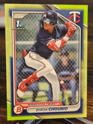 2024 Bowman Byron Chourio 1st Prospect Chartreuse SSP /15 #BP-129